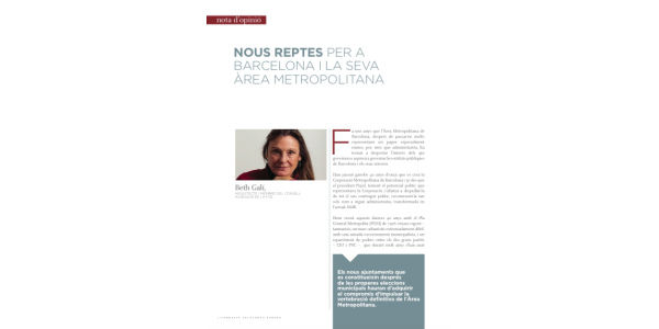 Nous reptes per a Barcelona i la seva àrea metropolitana
