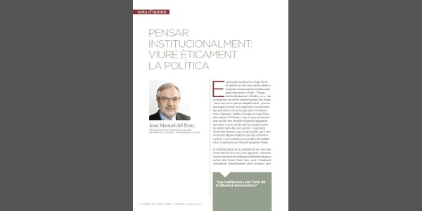 Pensar institucionalment: viure èticament la política