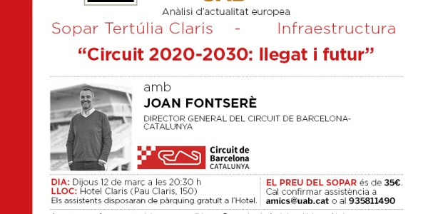 Circuit 2020-2030: Llegat i futur. Sopar col·loqui amb Joan Fontserè