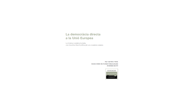 La democràcia directa a la Unió Europea